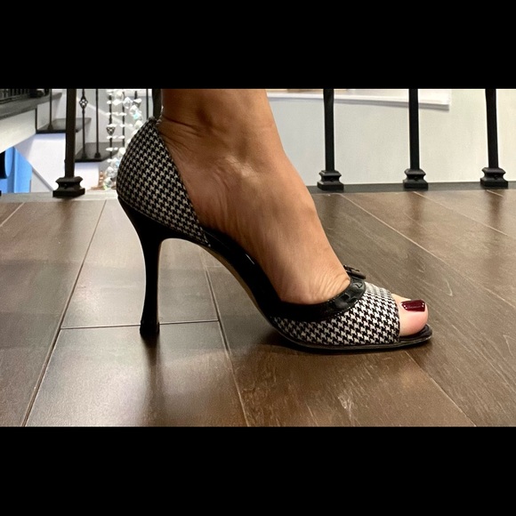 Manolo Blahnik D'orsay pumps, houndstooth with black patent leather size 36 - Picture 3 of 6